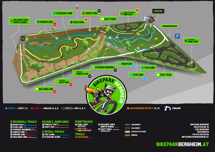 Map des Bikepark Bergheims | © Bikepark Bergheims